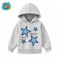 Blue Star Patch Kids Hoodie – Grey | Winter Soft Fleece | BHG-717