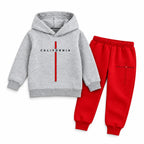 Kids Premium Hoodie & Jogger Set – Grey & Red California Print | Trends-Kids HBGGRPS