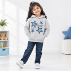 Blue Star Patch Kids Hoodie – Grey | Winter Soft Fleece | BHG-717