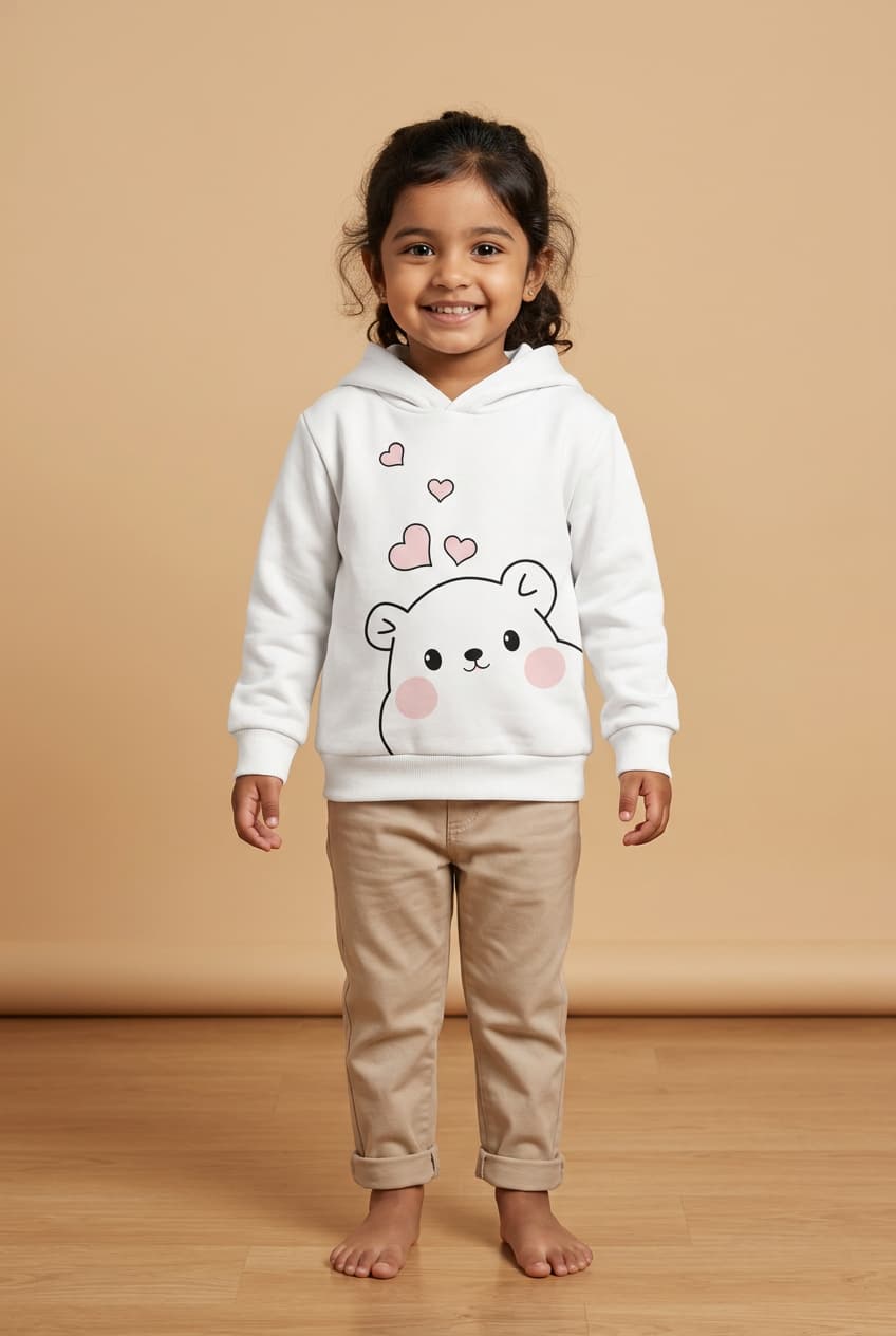 Cute Bear Print Kids Hoodie | Premium Cotton Winter Wear (6 Months–6 Years) – DT12022