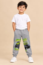 Gray Monster Truck Jogger for Kids – Winter Warm Soft Pants