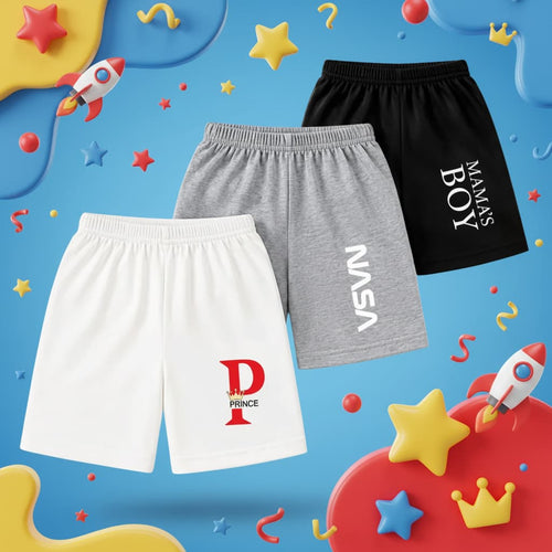 3-Pack ' Cotton Shorts Set - NASA & Mama's Boy Prints | TRENDS KIDS