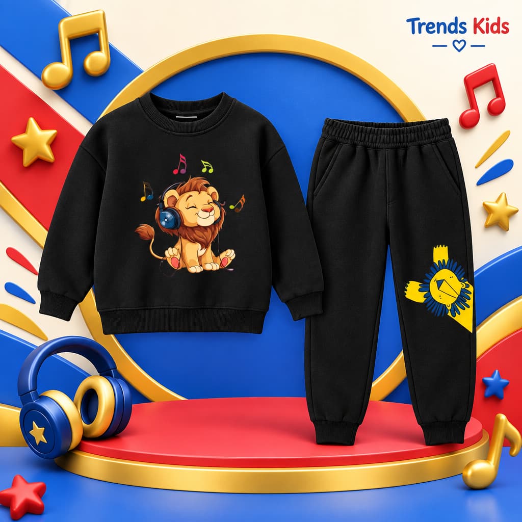 Lion-Print Sets Kids Boys & Girls - Sweater And Trousers Two-Piece Sets