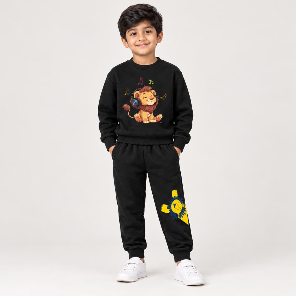 Lion-Print Sets Kids Boys & Girls - Sweater And Trousers Two-Piece Sets