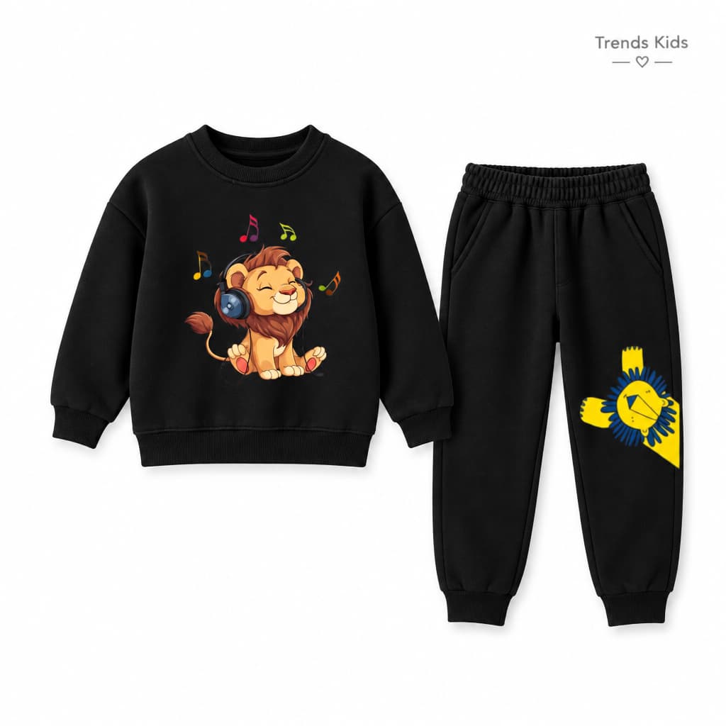 Lion-Print Sets Kids Boys & Girls - Sweater And Trousers Two-Piece Sets