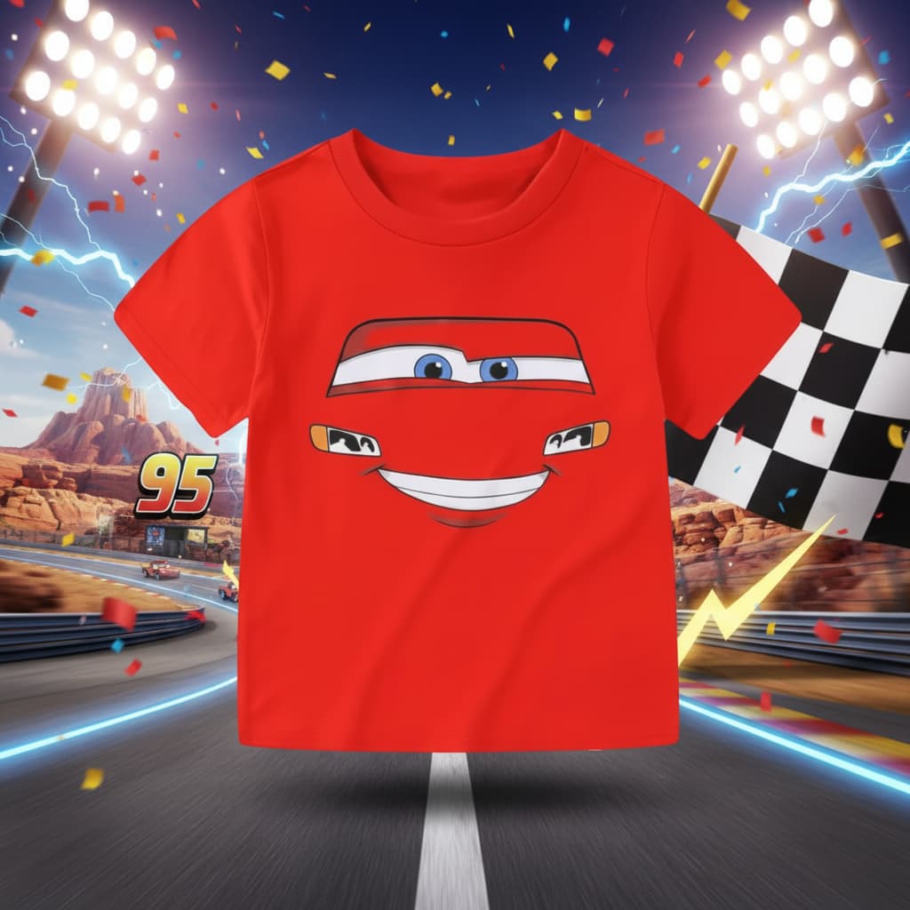Premium Cotton  T-Shirt for Baby & Kids – Red Cars Movie DTR1