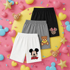 3-Pack Basic girls' Cotton Shorts  - Carton  Prints | TRENDS KIDS