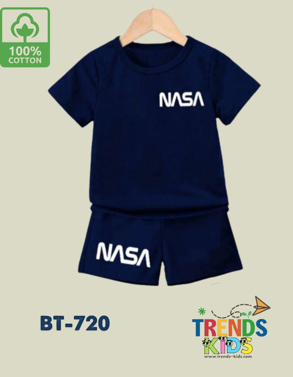 Nasa Baby & Kids Super Comfortable Navy T-Shirt & Navy Pant Set