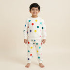 Colorful Balloon Print Kids Sweatshirt & Joggers Set
