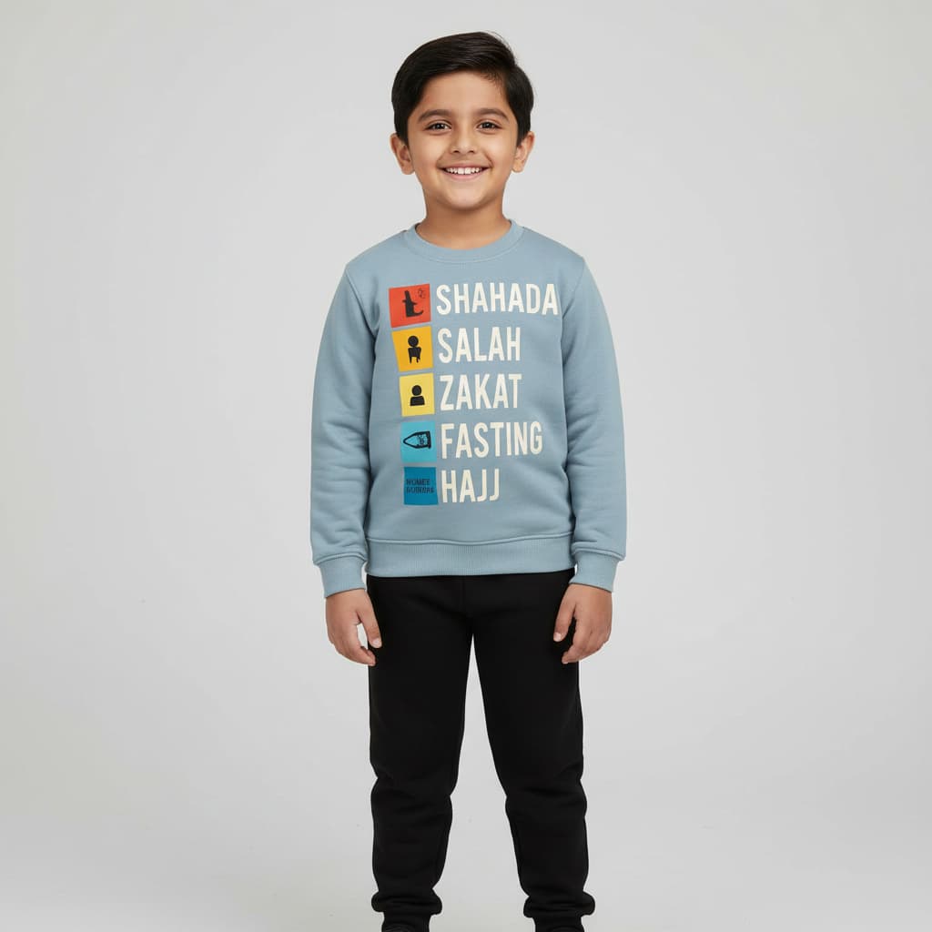 5 islamic important  things Kids Boys & Girls Sweater And Trousers Two-Piece Sets