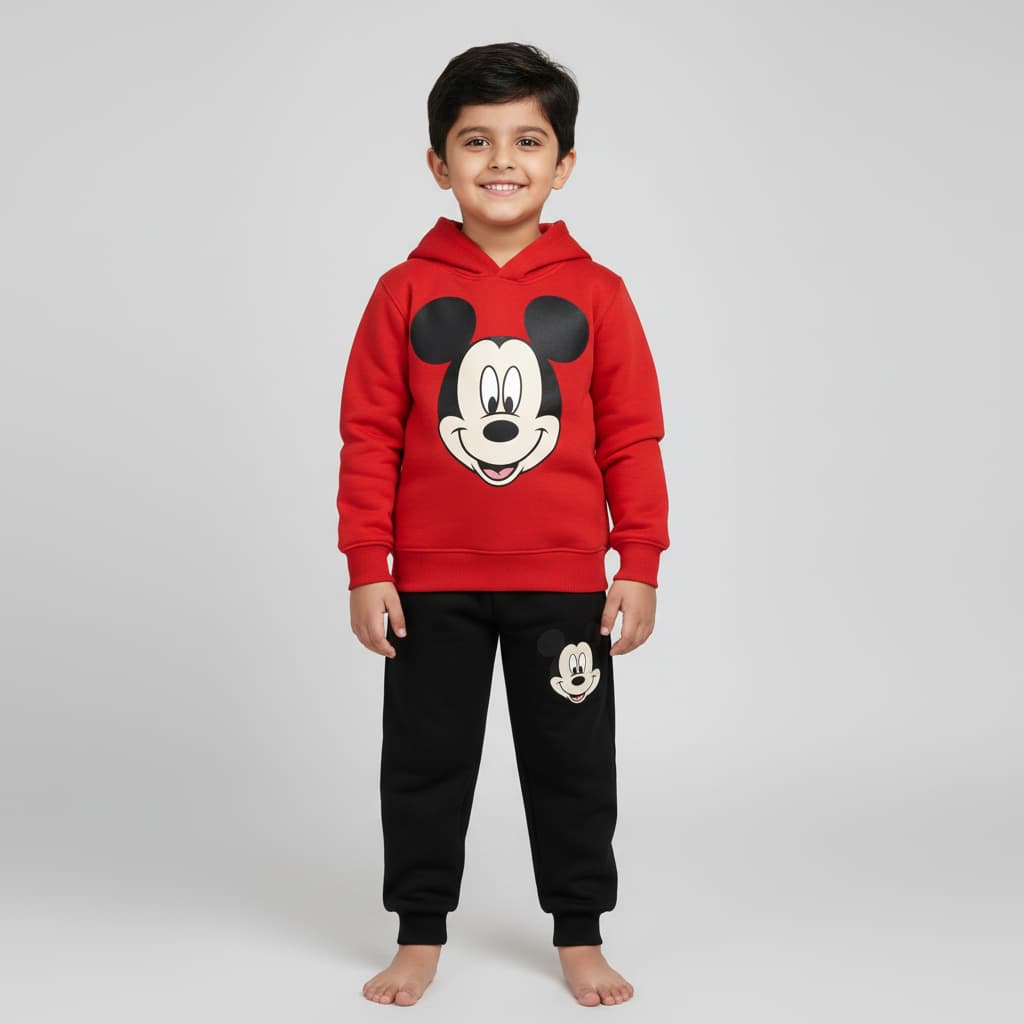 Carton Red and Black Set Hooded Kids Boys & Girls  Hoodie and  Jogger