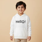 Kids “Hello” Printed White Hoodie – Soft & Cozy Winter Wear (6M–6Y) |