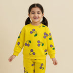 Kids Cherry Print Sweatshirt & Joggers Set – Soft Terry Cotton (6M–6Y)