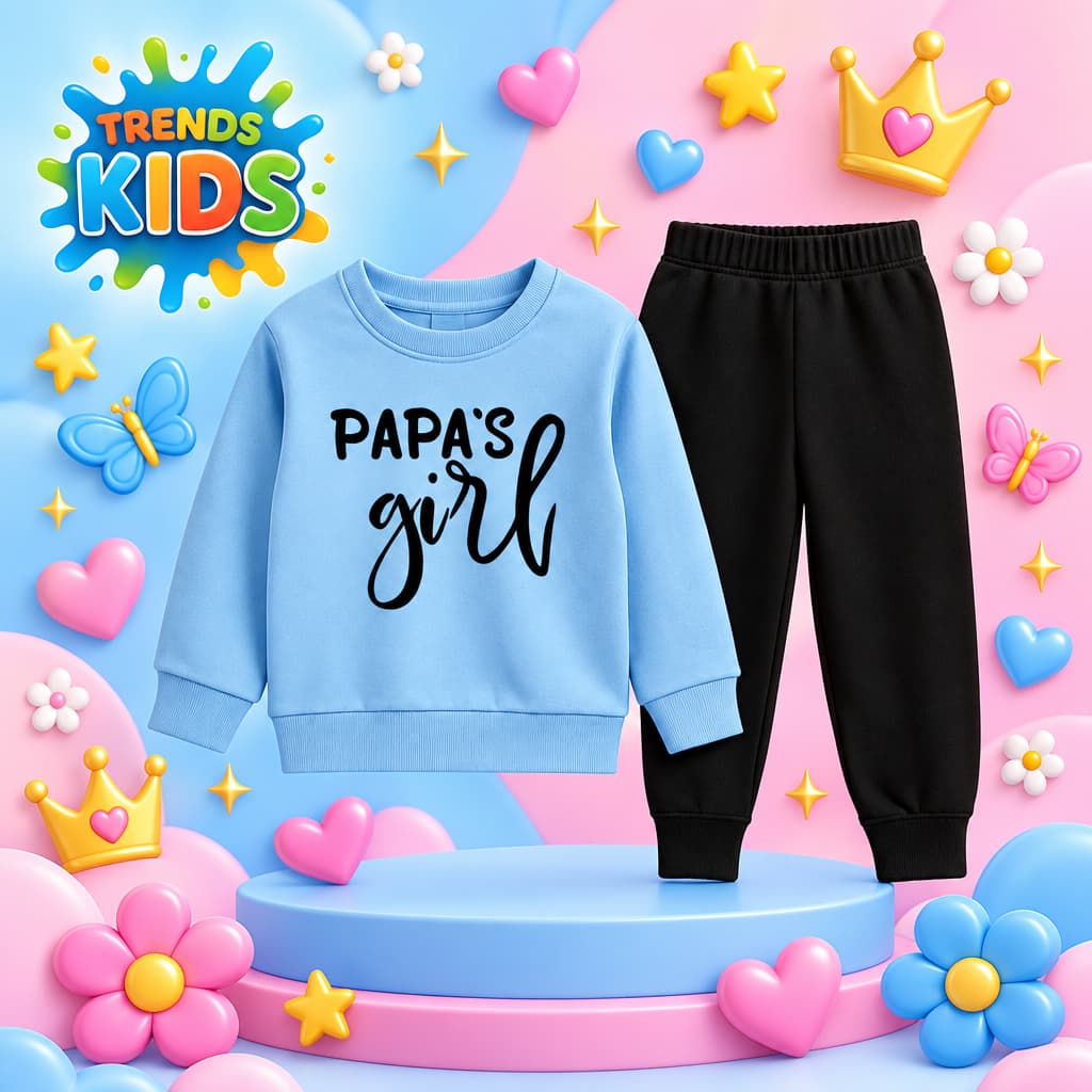 Papa’s Girl Kids Winter Sweatshirt & Jogger Set