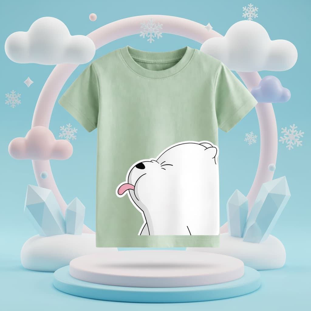Premium T-Shirt Baby & Kids Half Sleeve T-Shirt  Mint Green DTPG1