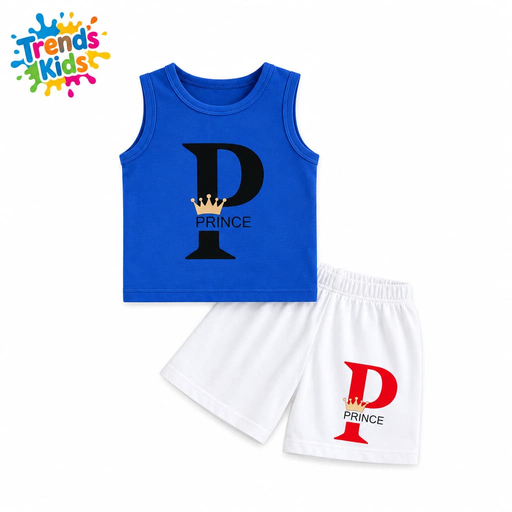 PRINCE Royal Blue Tank Top Paired with Classic White Short