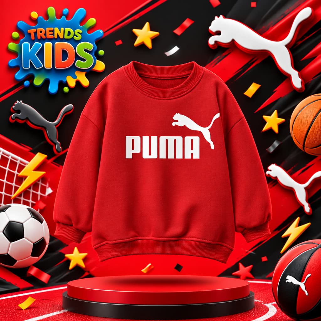Style Kids Sweatshirt (BSR-776) | Red Winter Wear