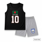 Bangladesh #10 Kids Cotton Sports Set | Tank Top & Shorts