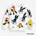 Kids Cartoon Multi-Print Sweatshirt – Soft Winter Wear
