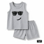 Baby Boys Summer Tank Top & Shorts Set – Cute Sunglasses Print Cotton Outfit