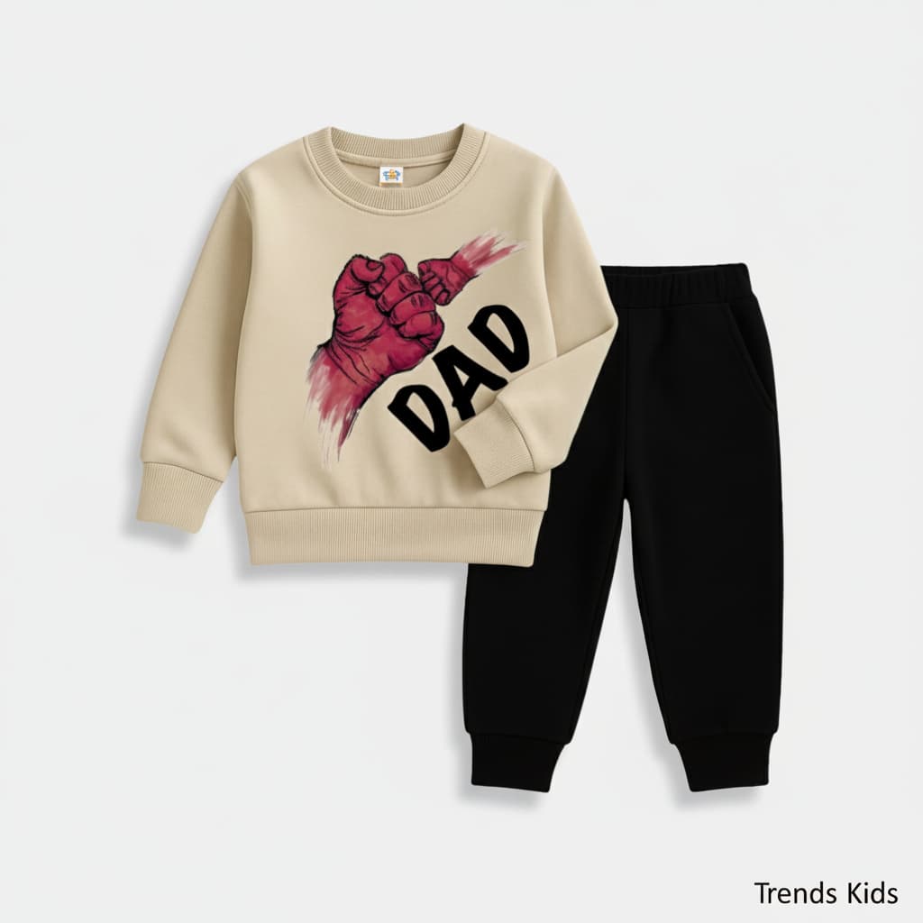 👨‍👦 Dad & Son Fist Bump  Kids Sweatshirt & Jogger Set