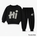 Kids Black Sweater & Trousers Set | Boys & Girls Winter Two-Piece Outfit
