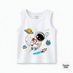 Baby & Kids White Sleeveless Tank Top | Astronaut Space