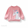 Unicorn Kids Sweatshirt – Girls Pink Cotton Winter Pullover
