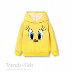 Kids Eye-Print Yellow Hoodie – Soft & Cozy Winter Wear 6-12Month