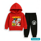 লাল হুডি ও কালো প্যান্ট সেট | Cartoon Red Hooded & Black Jogger Two-Piece