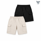 Boys Cargo Shorts horts Combo Pack – 2 Pieces  Soft Summer Shorts