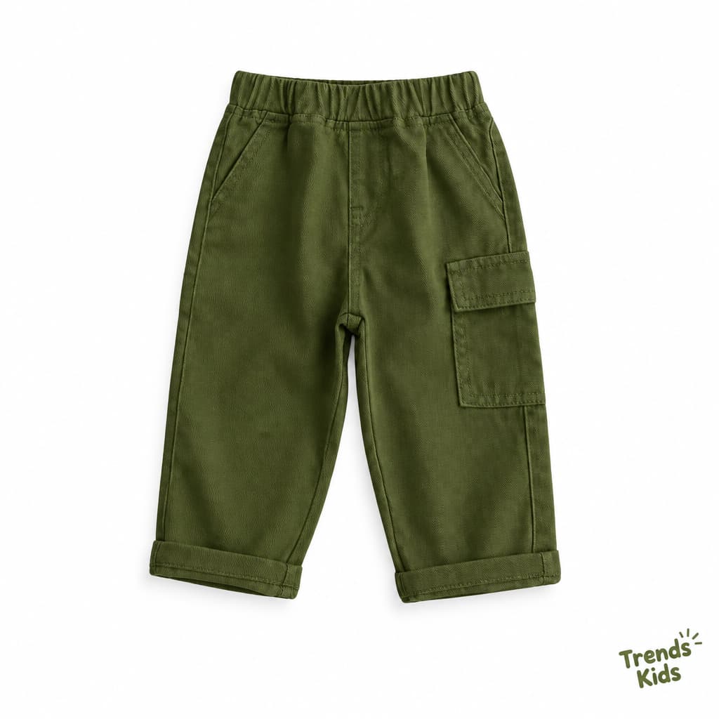 Olive Color Cargo Pants – Style Mobile Pockets | Trends-Kids (Copy)
