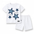 Star Print Kids Premium T-Shirt & Basic Shorts Set –  Cotton Summer Outfit