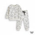 Boys & Girls Dinosaur-Print Winter Set – Terry Cotton Sweatshirt + Joggers