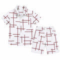 Premium Kids Minimal Line Print Shirt & Shorts Set –  Summer 2 Piece