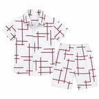 Premium Kids Minimal Line Print Shirt & Shorts Set –  Summer 2 Piece