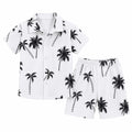 Kids Summer Palm Print Shirt & Shorts Set – Soft Cotton 2 Piece