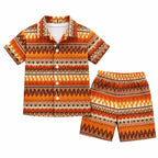 Premium Kids Tribal Pattern Shirt & Shorts Set – Summer 2 Piece