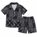 Summer Kids Premium Set – Bandana Print Shirt + Shorts