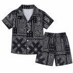 Summer Kids Premium Set – Bandana Print Shirt + Shorts