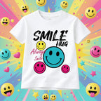 Smile Print Kids T-Shirt – Premium Cotton Cute Graphic Tee for Boys &amp; Girls