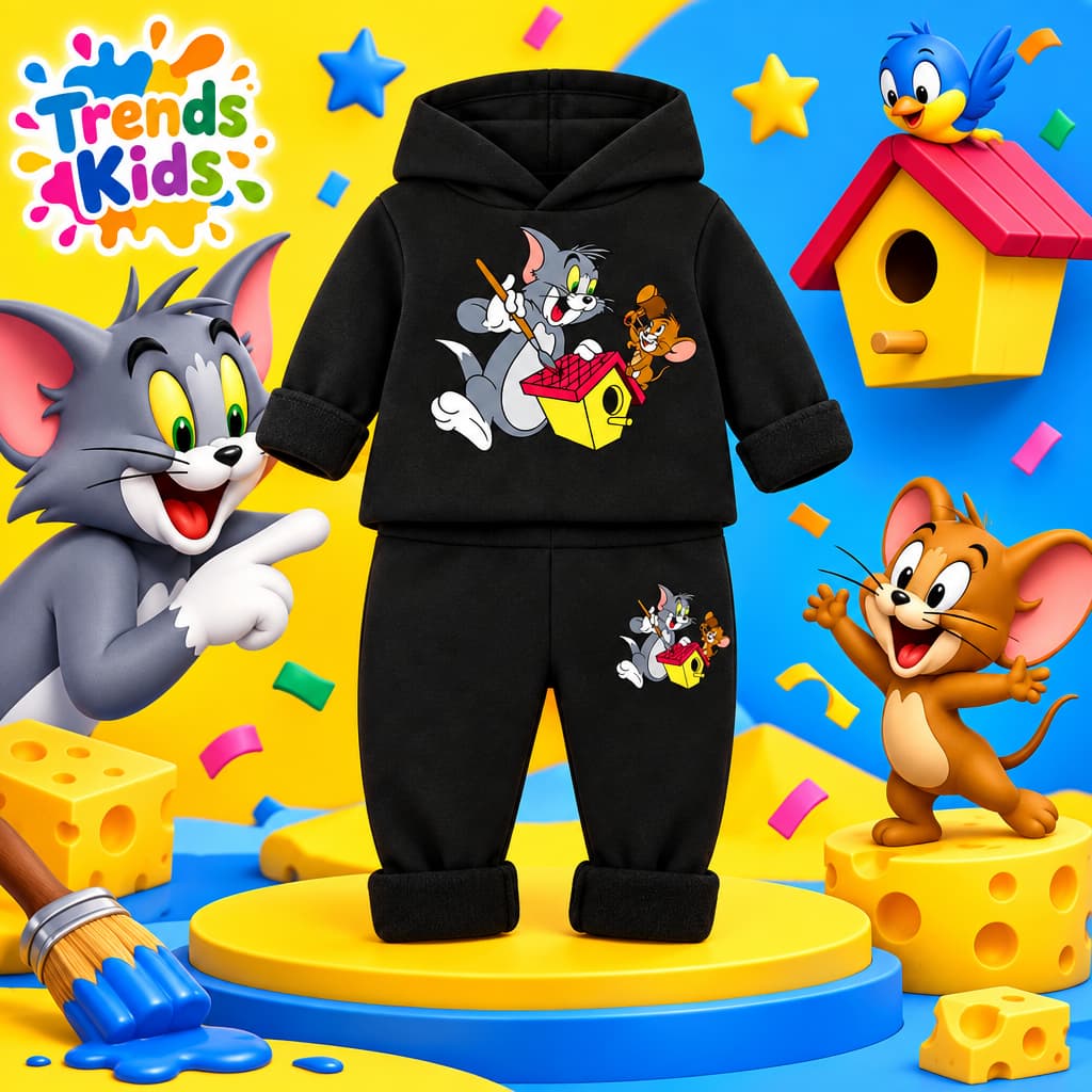 Kids Cartoon Hoodie set Kids'  Boys & Girls Two-Piece Sets