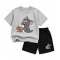 Premium Cartoon T-Shirt with Pocket Shorts – Soft Cotton Kids Set DTSet134