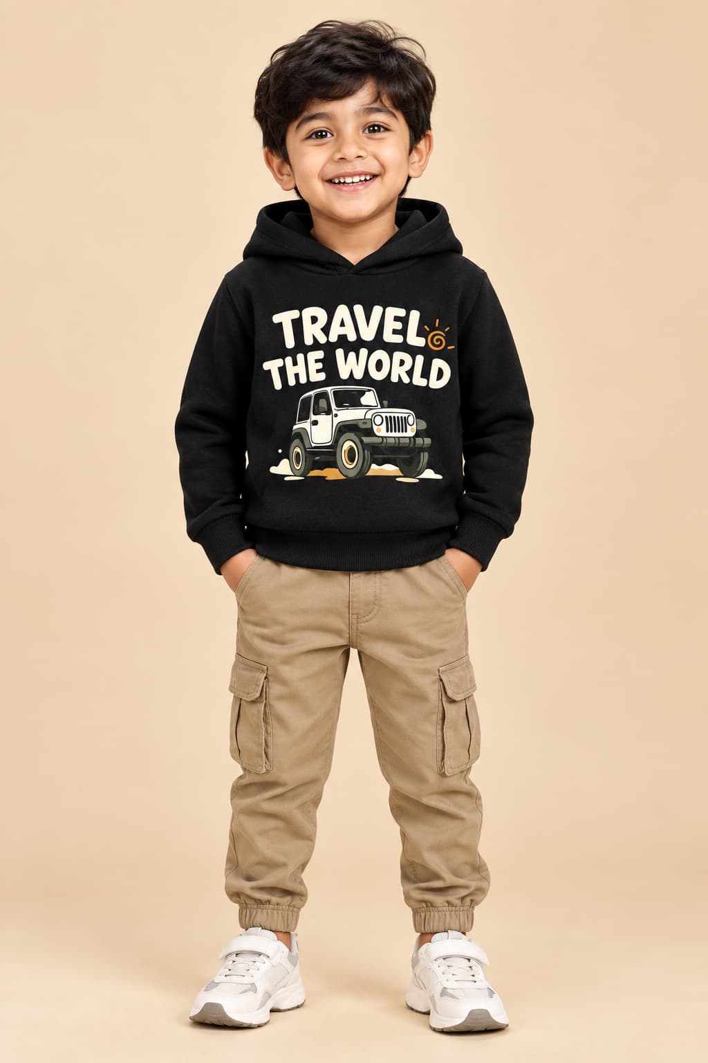 Travel The World Hoodie (BHN-124) | Kids Winter Hoodie – Trends-Kids Bangladesh