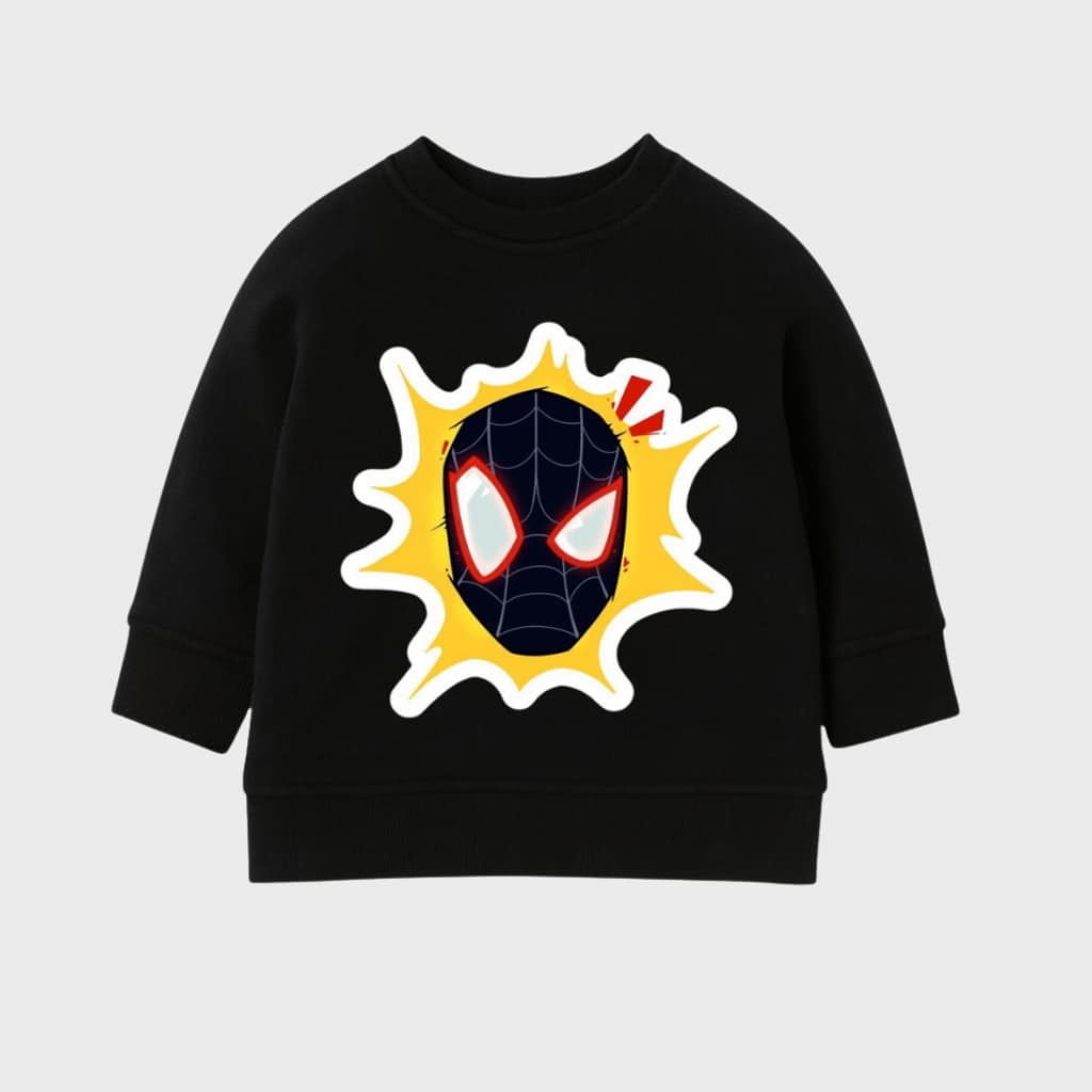 Spider Kids Sweatshirt – Boys & Girls Black Winter Pullover