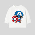 Captain America Kids Sweatshirt –White Winter Pullover |