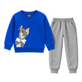 Royal Blue Sweatshirt & Grey Jogger Set Premium Cotton Stylish