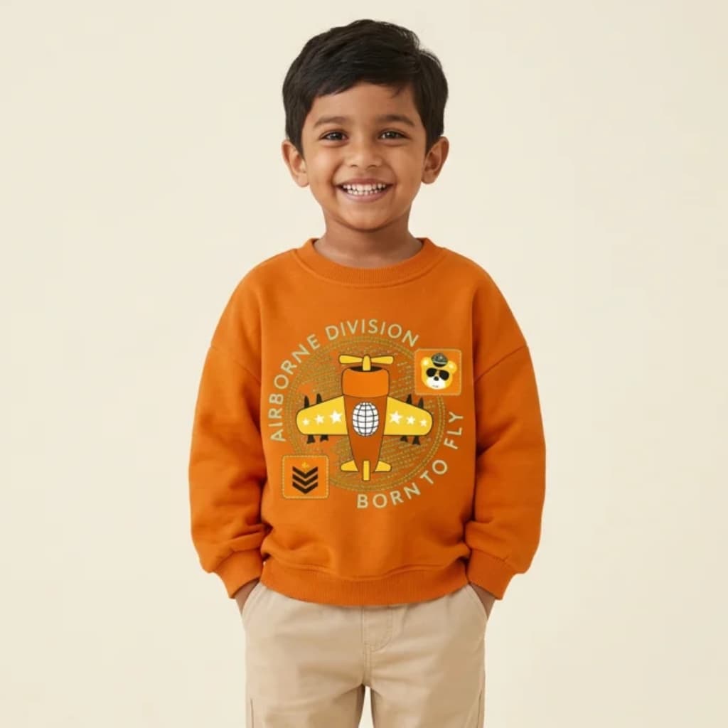 Airborne Pint Orange Kids Sweatshirt | Trends Kids