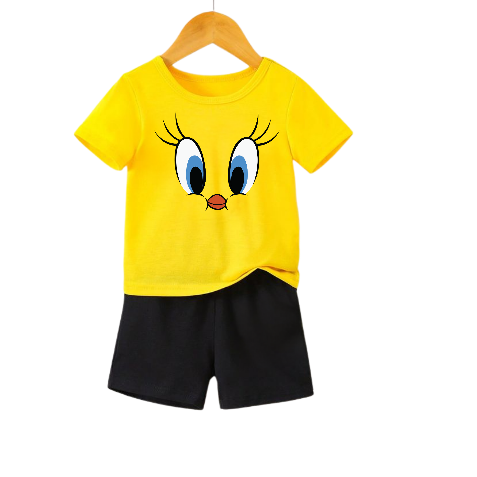 Basic Kids Cute Yellow Chick T-Shirt & Shorts Set – Summer Cotton Set