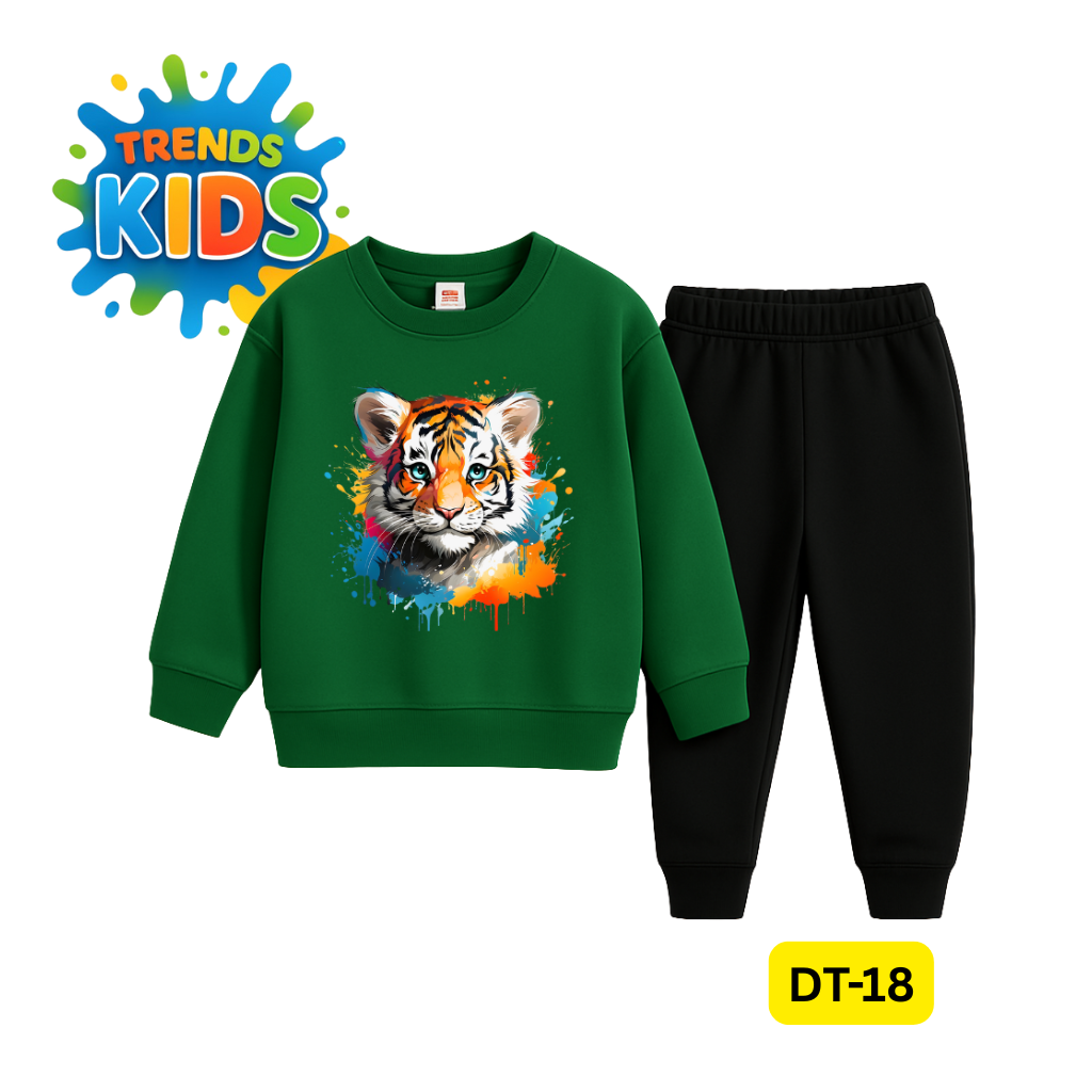 Tiger Print Kids Winter Sweatshirt & Jogger Set – Trends-Kids